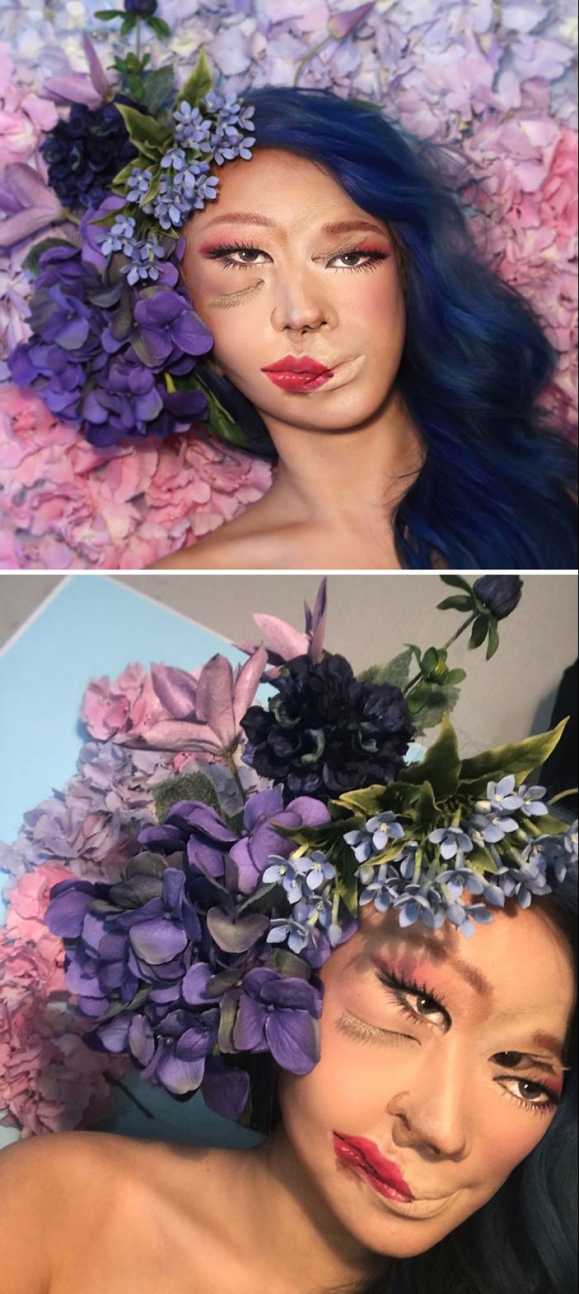 Engaño en la cara: una mujer coreana dibuja alucinantes ilusiones ópticas Engaño en la cara: una mujer coreana dibuja alucinantes ilusiones ópticas