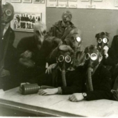 Even girls received initial military training in Soviet schools