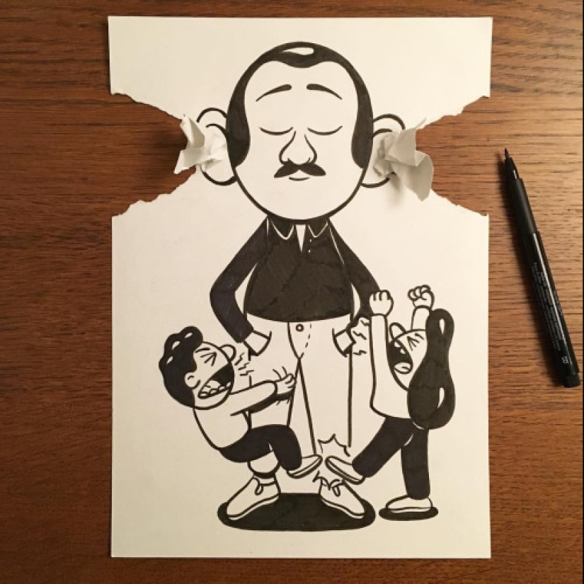 Experimentos con papel: cómicos dibujos 3D de un artista danés Experimentos con papel: cómicos dibujos 3D de un artista danés