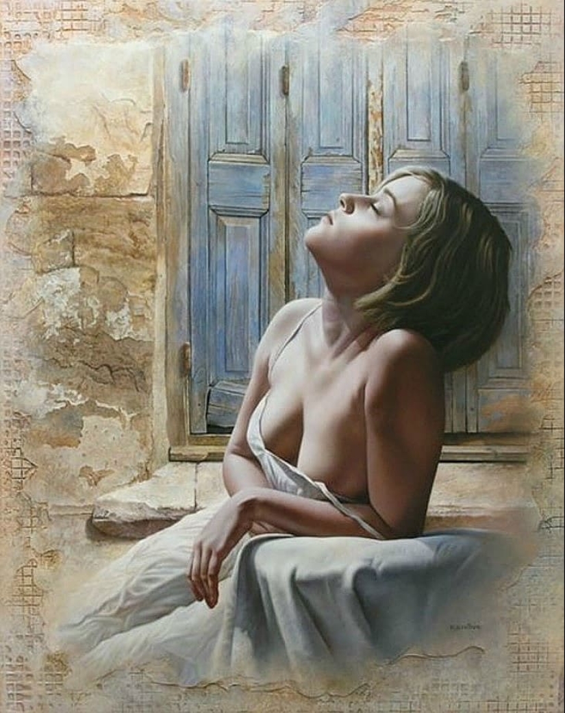 Female beauty in unusual paintings by Pascal Chauvet