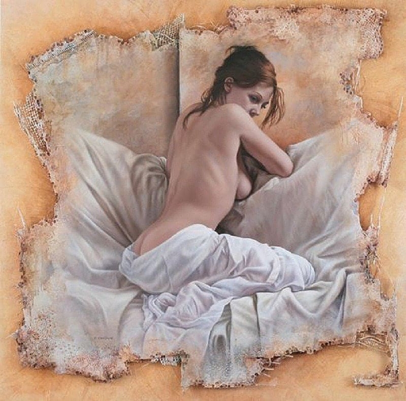 Female beauty in unusual paintings by Pascal Chauvet