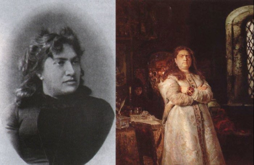 Find 10 differences: contemporaries of Repin in his portraits and in life