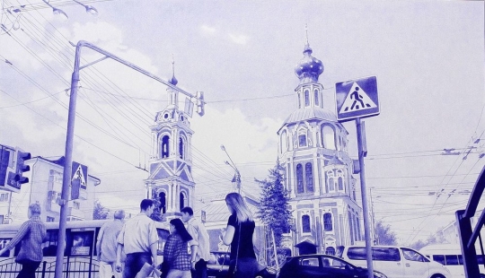 Fotorrealista de la pintura con un bolígrafo de Andrey Poletaev Fotorrealista de la pintura con un bolígrafo de Andrey Poletaev