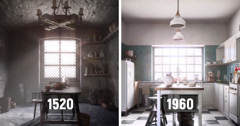 From the boiler to the minimalism: the designers showed how to change a kitchen for 500 years