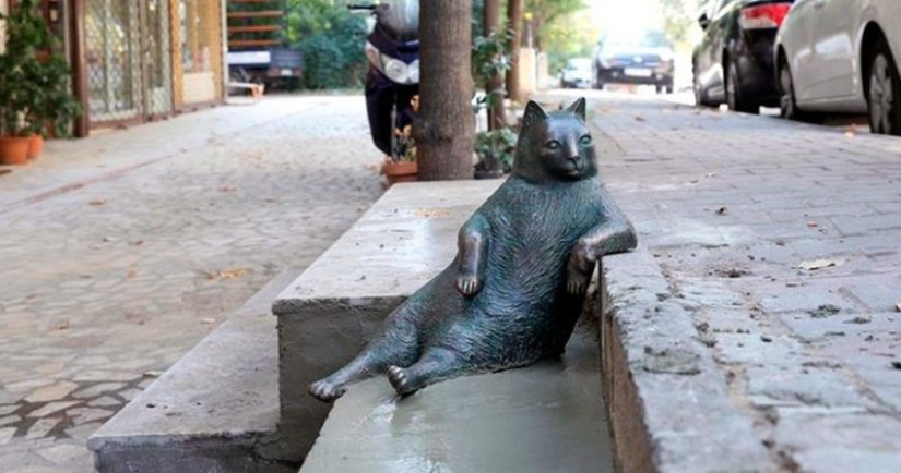 Gato Tombili de Estambul, a quien se le erigió un monumento por una pose imponente Gato Tombili de Estambul, a quien se le erigió un monumento por una pose imponente