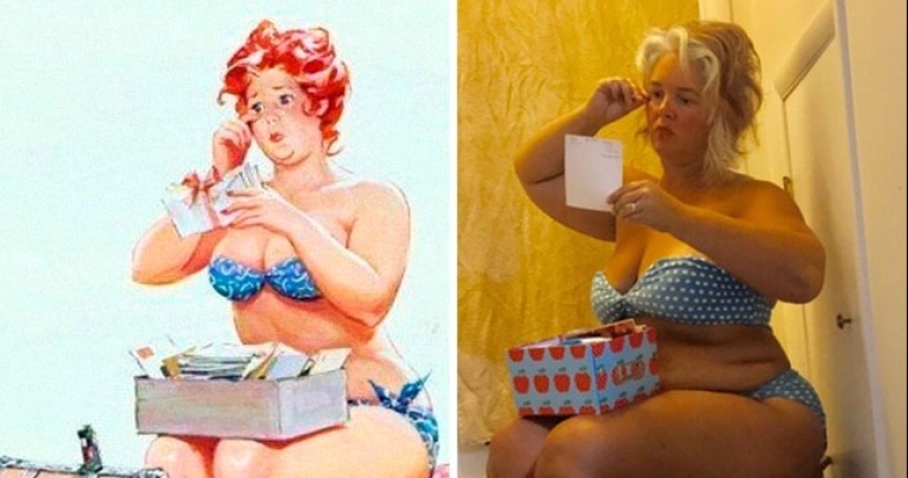 Hilda de lujo en una interpretación moderna: una mujer recreó las imágenes de la famosa BBW pin-up de los años 50