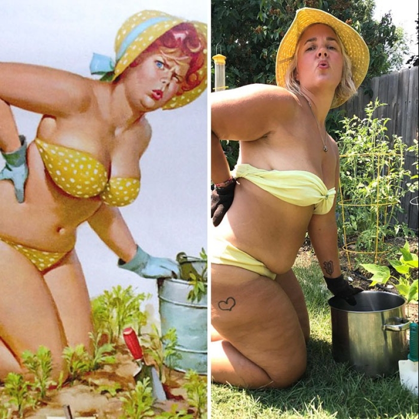 Hilda de lujo en una interpretación moderna: una mujer recreó las imágenes de la famosa BBW pin-up de los años 50