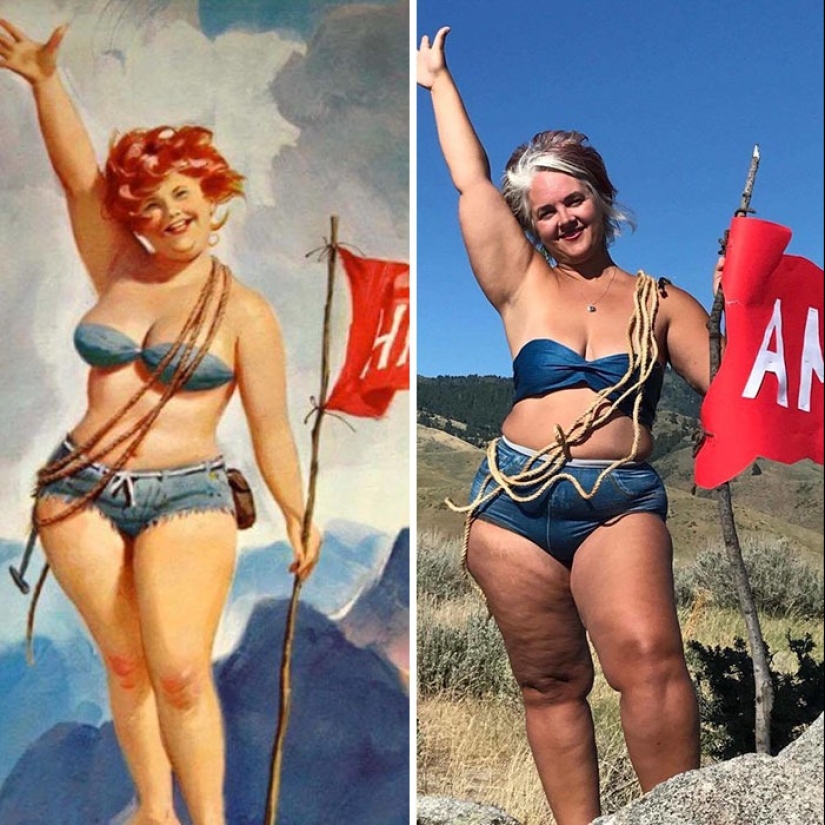 Hilda de lujo en una interpretación moderna: una mujer recreó las imágenes de la famosa BBW pin-up de los años 50