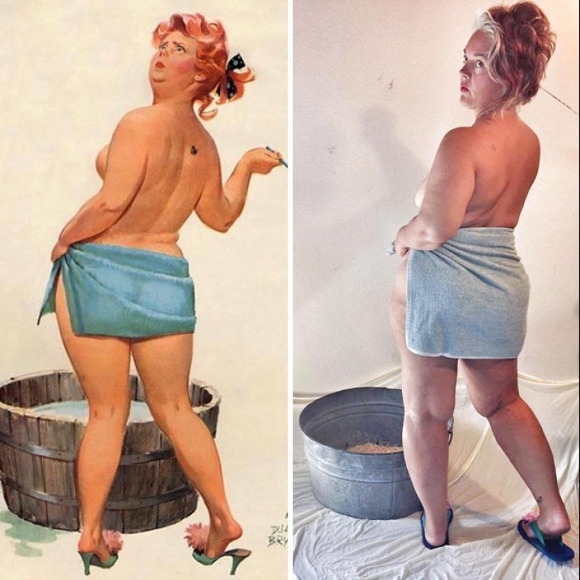 Hilda de lujo en una interpretación moderna: una mujer recreó las imágenes de la famosa BBW pin-up de los años 50