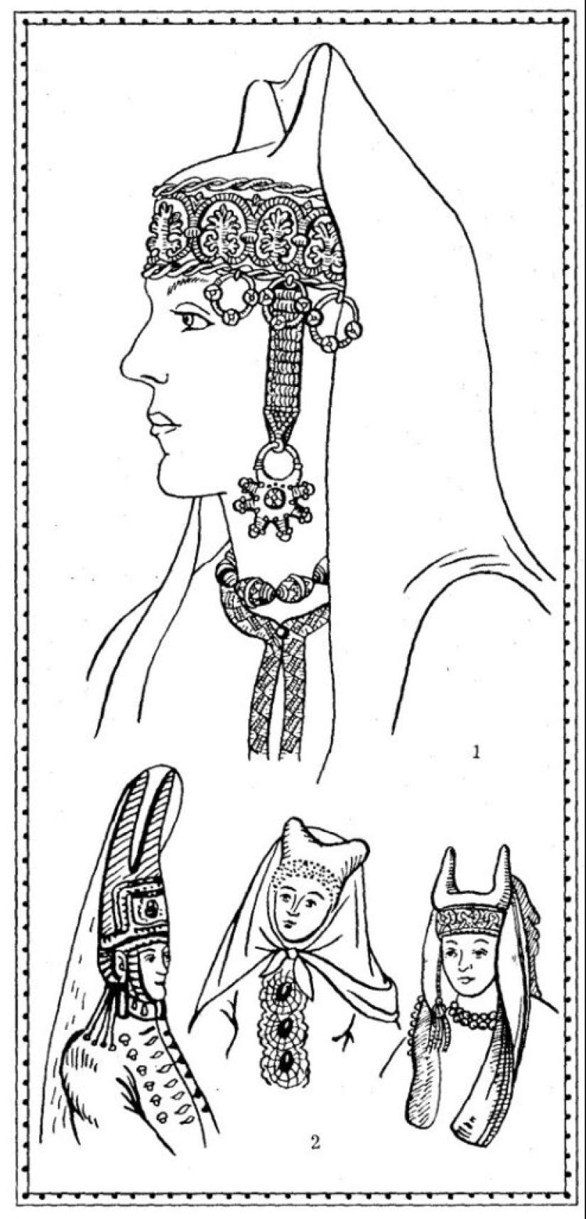 "Horned kichka": why women in Russia wore hats with horns