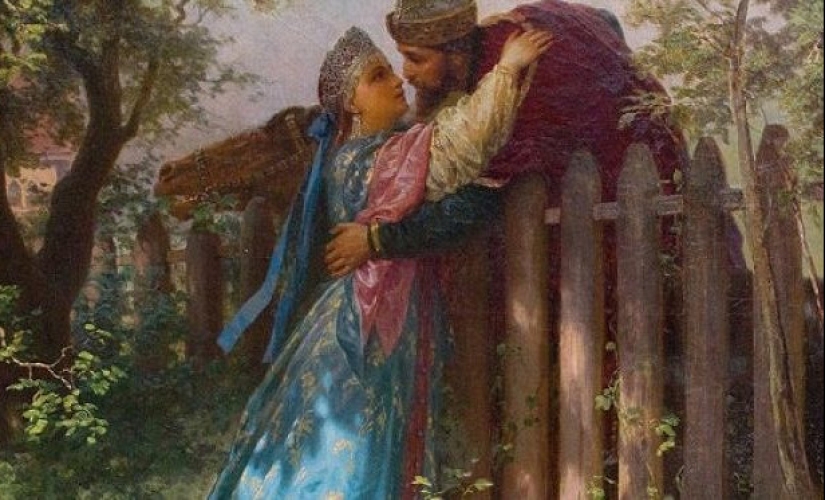 How in Russia there was a custom to kiss on the lips