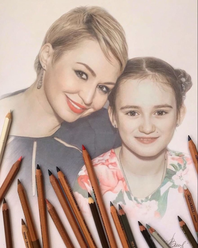 Hyperrealistic dibujos con lápices de colores de Lena Litvina Hyperrealistic dibujos con lápices de colores de Lena Litvina