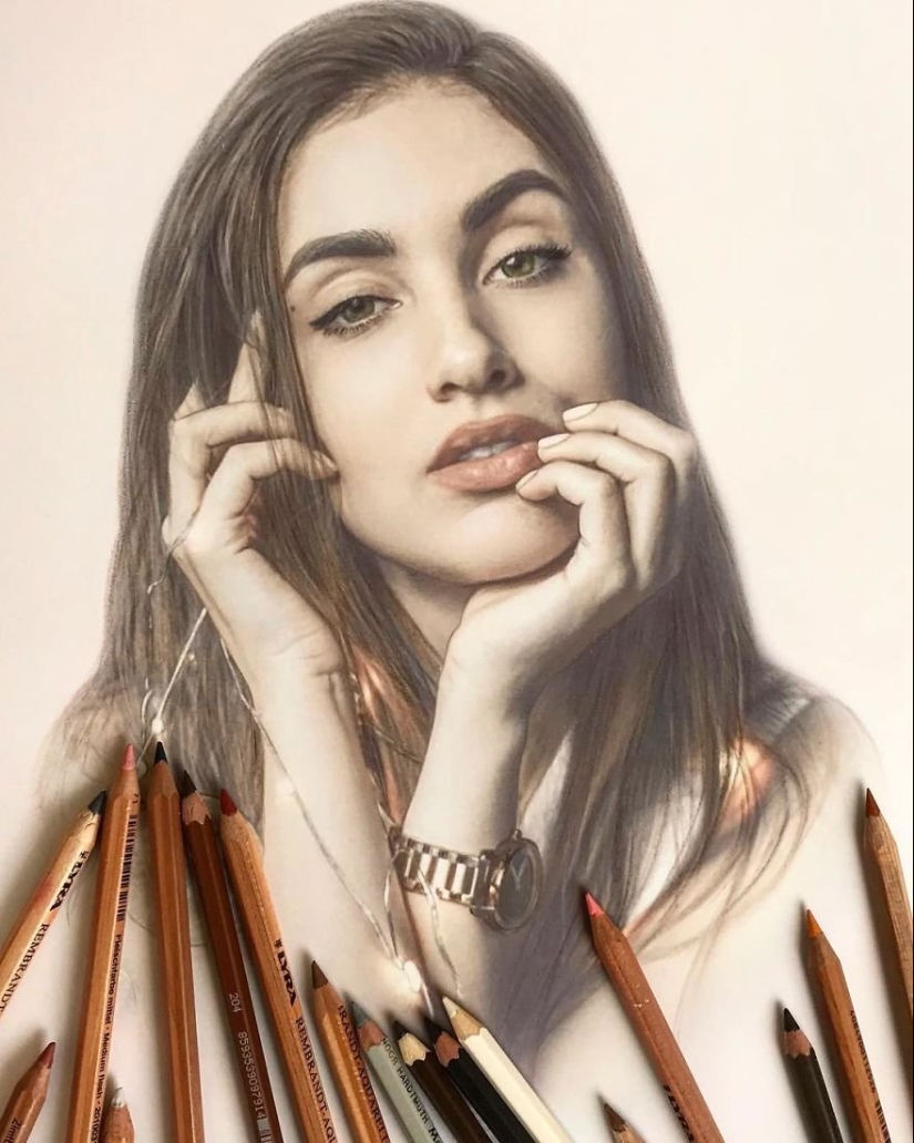 Hyperrealistic drawings with colored pencils from Lena Litvina Hyperrealistic drawings with colored pencils from Lena Litvina