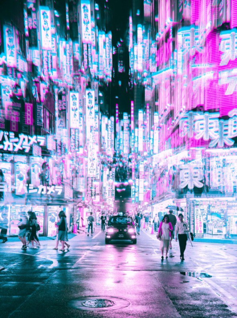 Images of Tokyo and Seoul through fractal filters