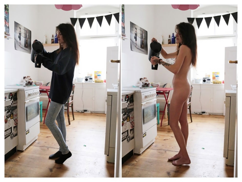 In clothes and without: a photographer from Germany undresses models in their usual environment In clothes and without: a photographer from Germany undresses models in their usual environment