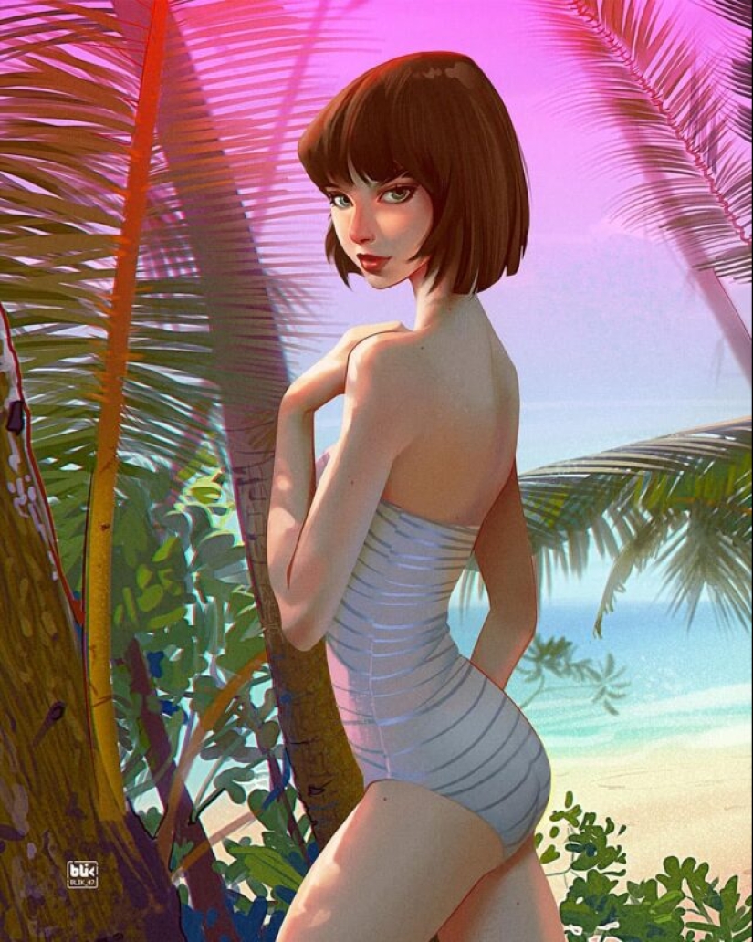 Infernal warriors and sweet girls by illustrator Igor Lomov