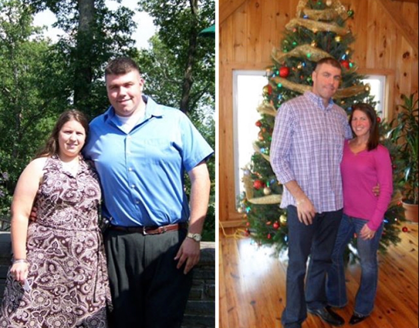 Inspiring photos of couples before and after losing weight together