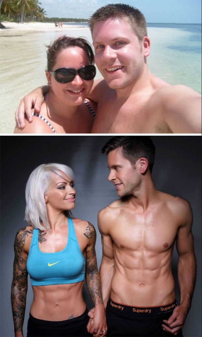 Inspiring photos of couples before and after losing weight together