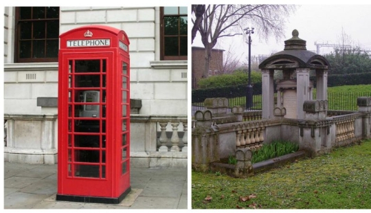 Intimate conversation: the famous red telephone box copied from the tombstones Intimate conversation: the famous red telephone box copied from the tombstones