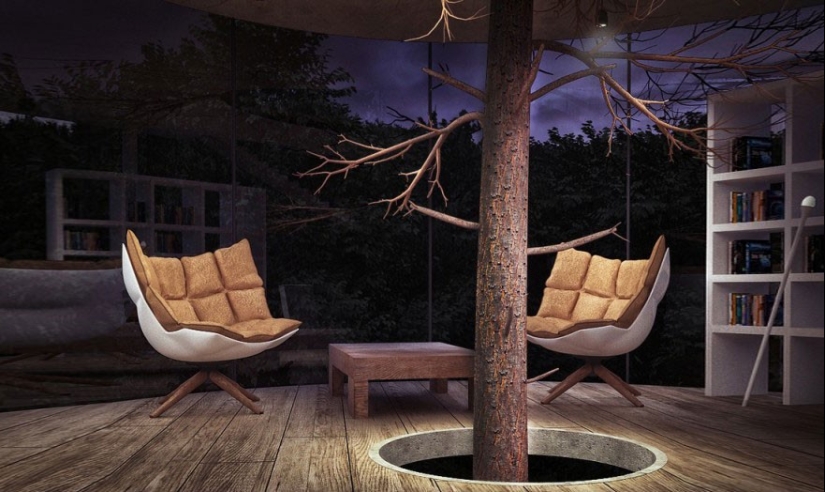 La casa, los arquitectos se negó a cortar los árboles