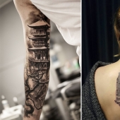La ciudad sobre la suela: increíbles tatuajes arquitectónicos
