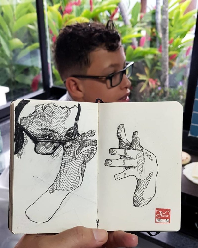 La realidad es transferida al papel: la increíble bocetos del arquitecto desde Colombia