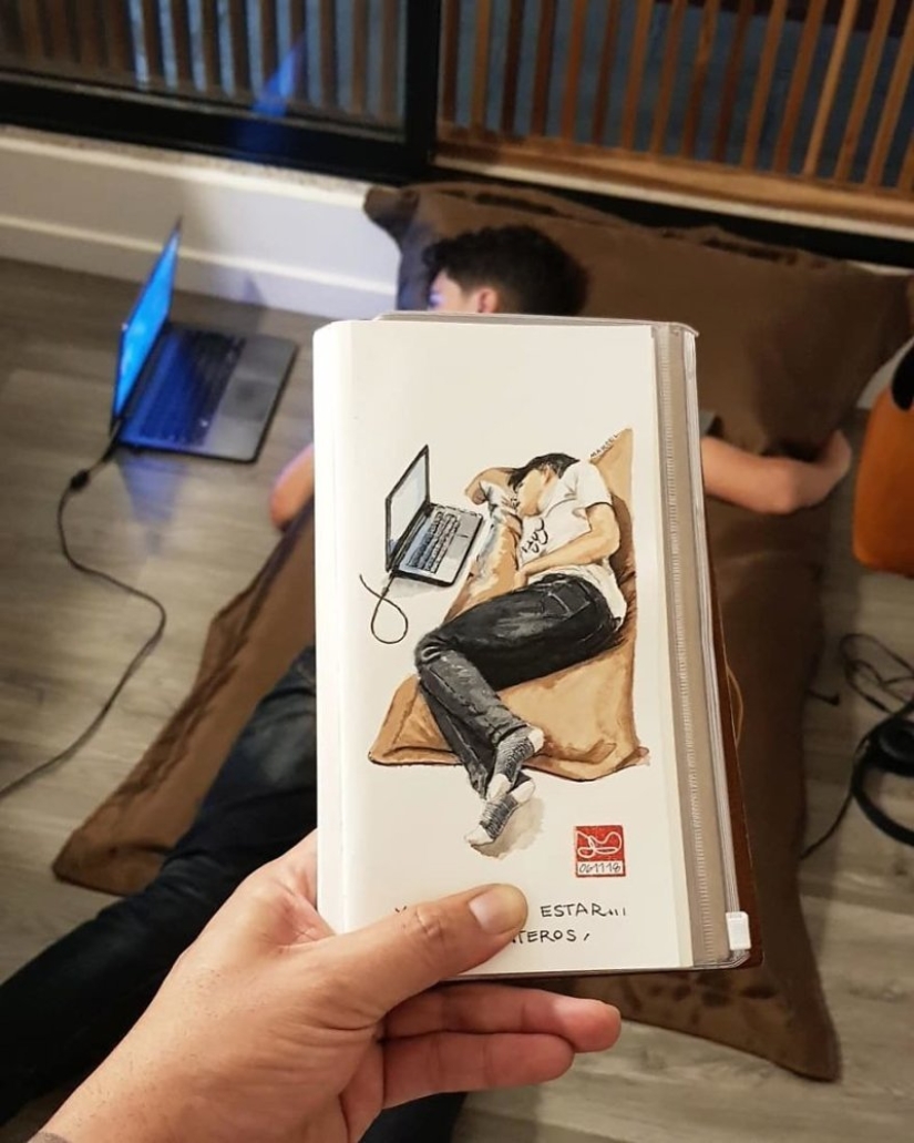 La realidad es transferida al papel: la increíble bocetos del arquitecto desde Colombia