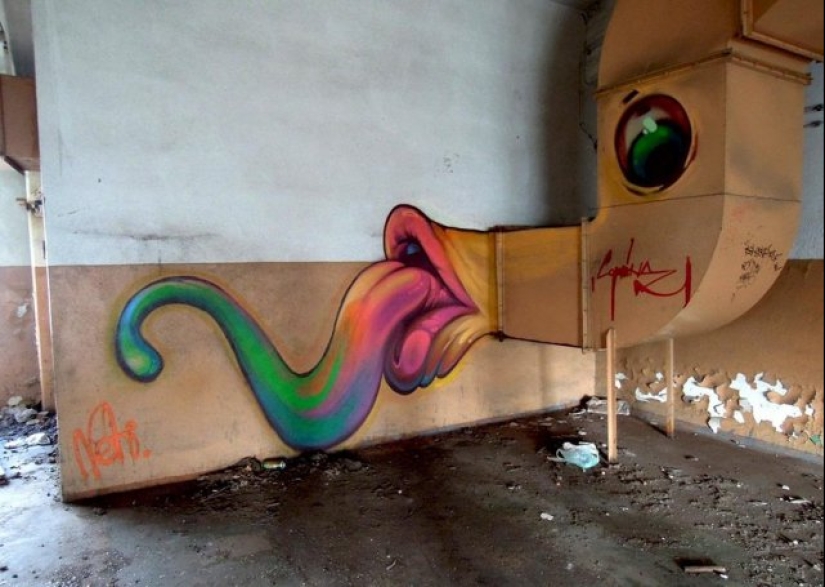 Large-scale and bright street art by Polish artist Natalia Rak