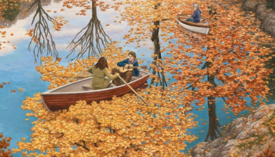 Las pinturas del artista canadiense cambian dependiendo del ángulo