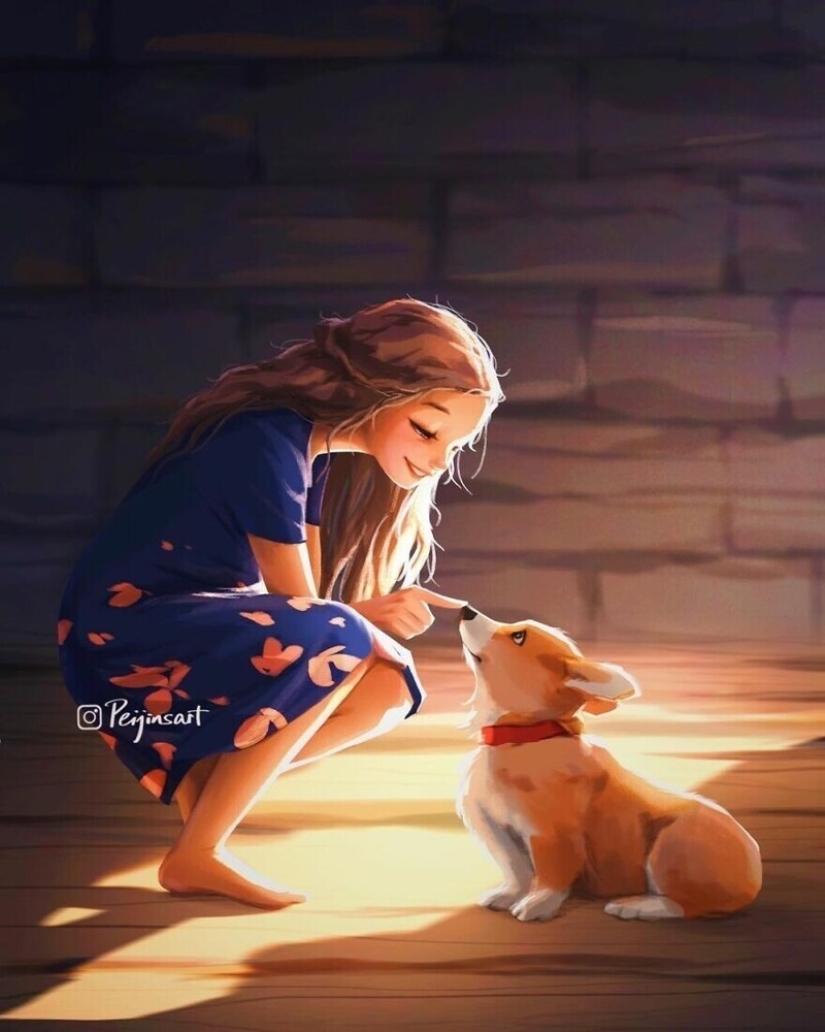 Lindos dibujos de una chica bajo el apodo de Peijin sobre cómo los animales mejoran nuestras vidas Lindos dibujos de una chica bajo el apodo de Peijin sobre cómo los animales mejoran nuestras vidas