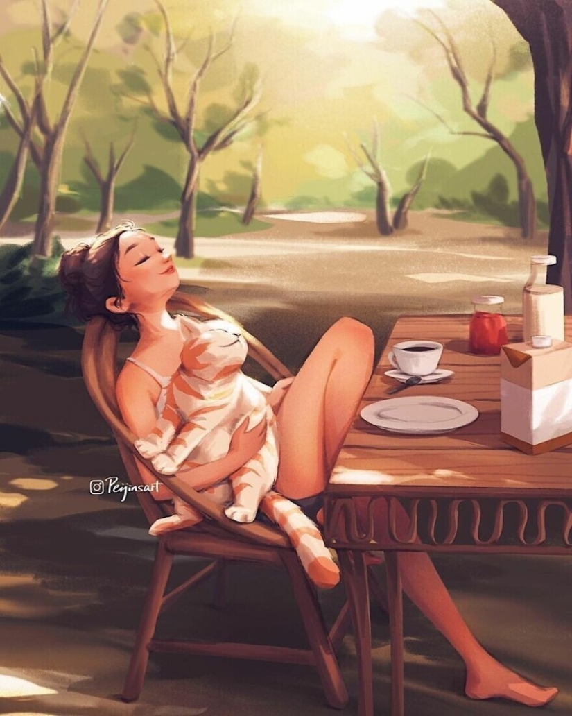 Lindos dibujos de una chica bajo el apodo de Peijin sobre cómo los animales mejoran nuestras vidas Lindos dibujos de una chica bajo el apodo de Peijin sobre cómo los animales mejoran nuestras vidas