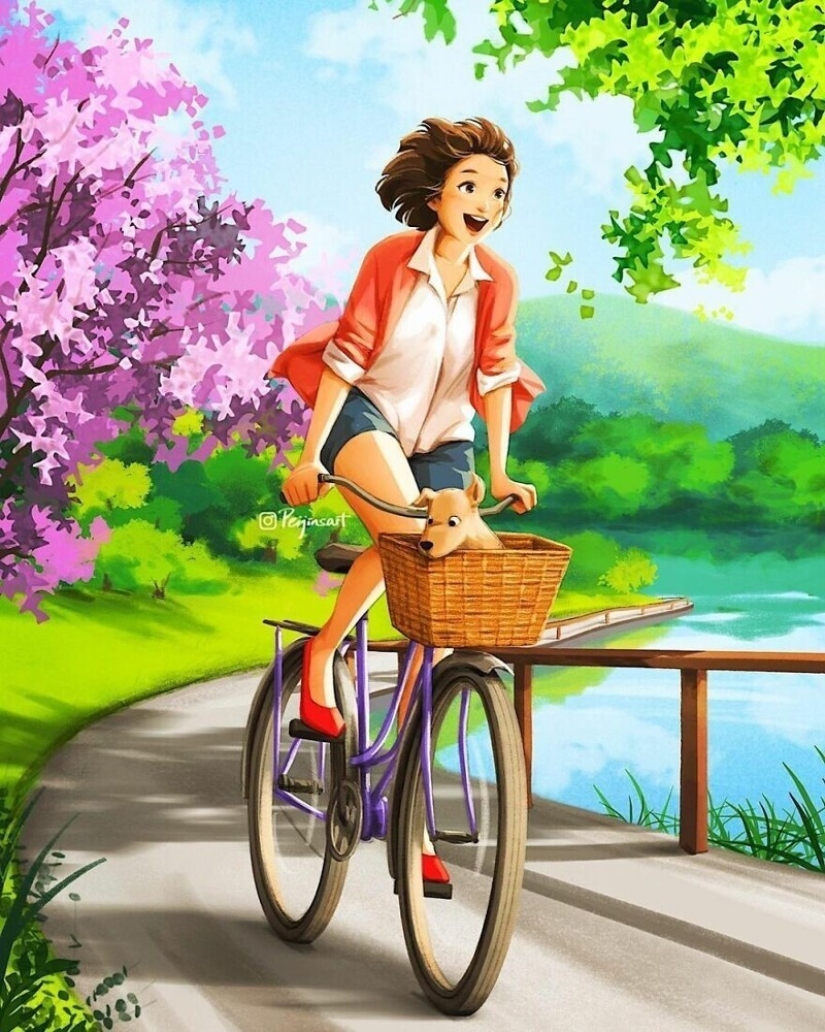 Lindos dibujos de una chica bajo el apodo de Peijin sobre cómo los animales mejoran nuestras vidas Lindos dibujos de una chica bajo el apodo de Peijin sobre cómo los animales mejoran nuestras vidas