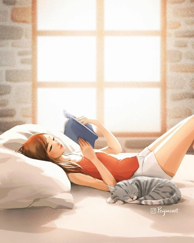 Lindos dibujos de una chica bajo el apodo de Peijin sobre cómo los animales mejoran nuestras vidas Lindos dibujos de una chica bajo el apodo de Peijin sobre cómo los animales mejoran nuestras vidas