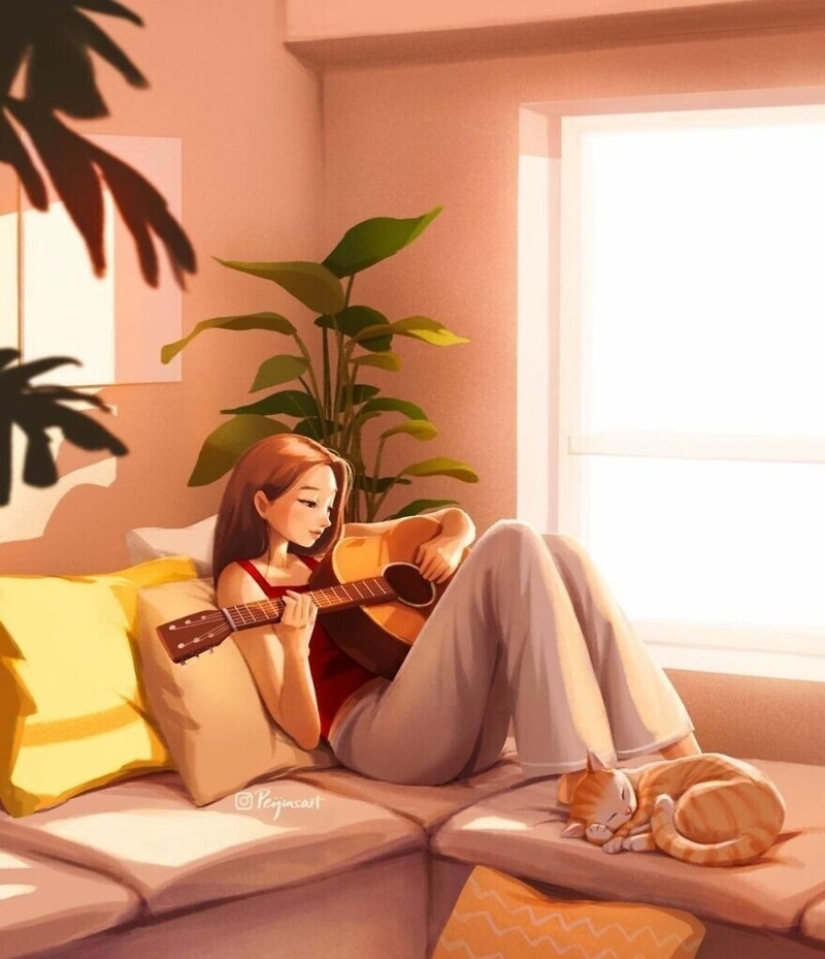 Lindos dibujos de una chica bajo el apodo de Peijin sobre cómo los animales mejoran nuestras vidas Lindos dibujos de una chica bajo el apodo de Peijin sobre cómo los animales mejoran nuestras vidas