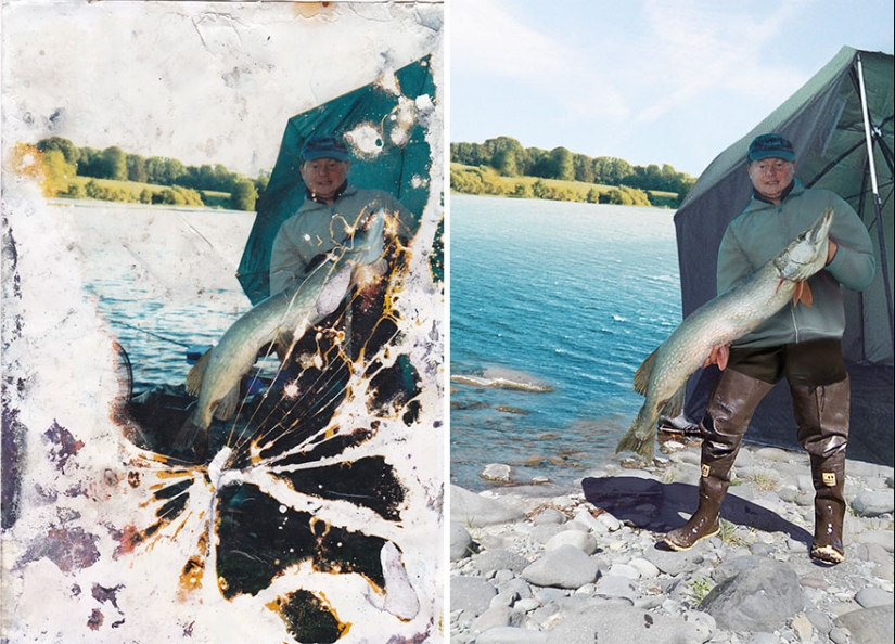 Lo que inspira a las personas a los atuendos y peinados salvajes — un cepillo de limpieza, una bolsa de hilo y un teléfono roto