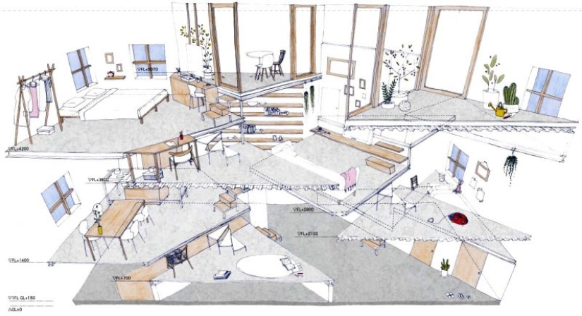 Los Japoneses han creado la más inusual en el mundo del diseño, renunciar totalmente a las paredes