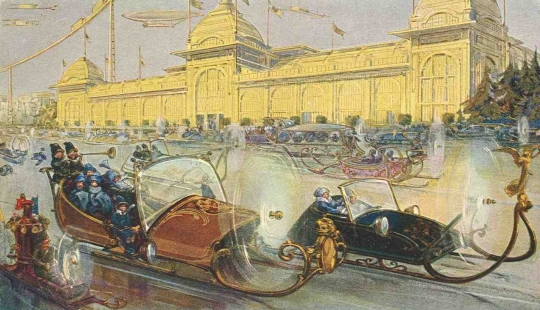 "Los Sbitenschiki se escabullen en trineos aéreos": Moscú de los siglos 22-23 en postales de 1914 "Los Sbitenschiki se escabullen en trineos aéreos": Moscú de los siglos 22-23 en postales de 1914