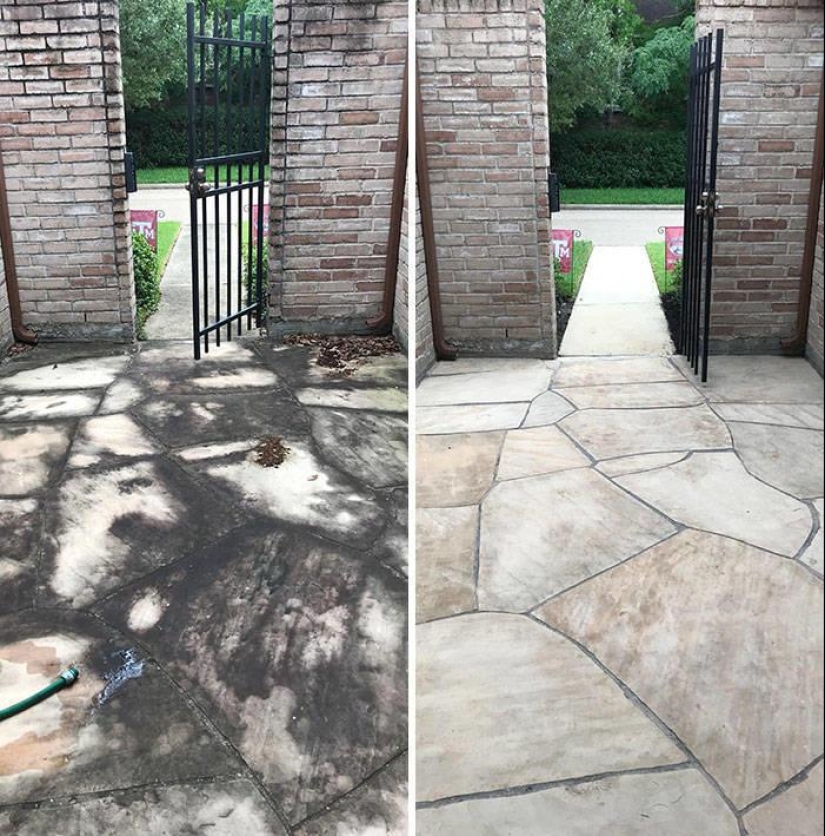 Magic of purity: 30 things before and after the pressure washer Magic of purity: 30 things before and after the pressure washer