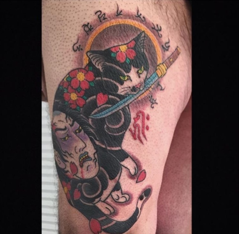 Magníficos tatuajes en forma de gatos tatuados de un artista japonés Magníficos tatuajes en forma de gatos tatuados de un artista japonés