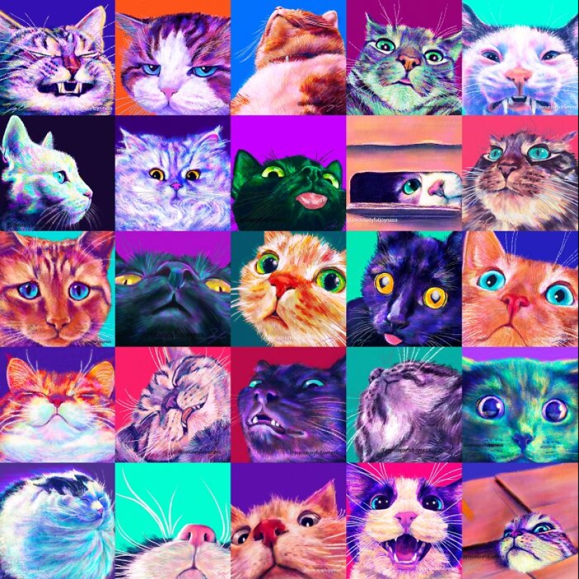 Mis 20 pinturas extravagantes de gatos en sus poses más divertidas Mis 20 pinturas extravagantes de gatos en sus poses más divertidas
