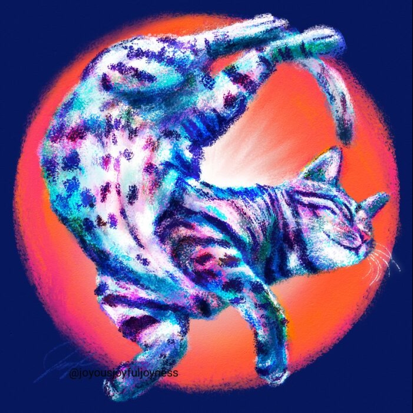Mis 20 pinturas extravagantes de gatos en sus poses más divertidas Mis 20 pinturas extravagantes de gatos en sus poses más divertidas