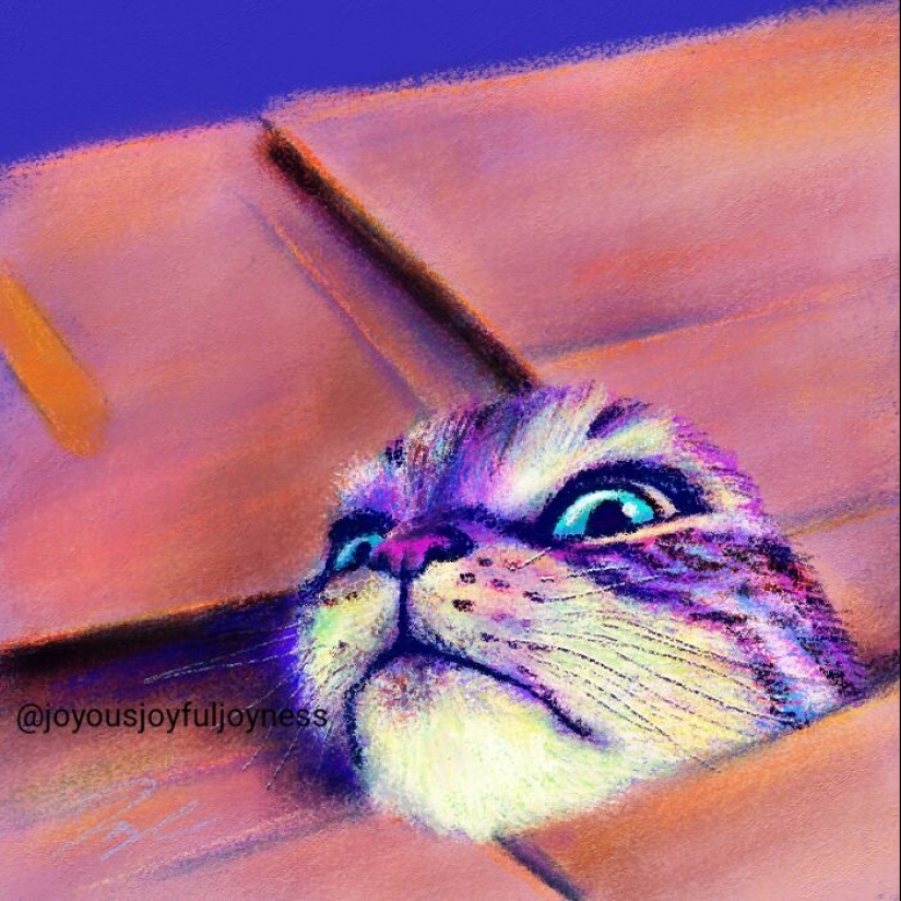 Mis 20 pinturas extravagantes de gatos en sus poses más divertidas Mis 20 pinturas extravagantes de gatos en sus poses más divertidas