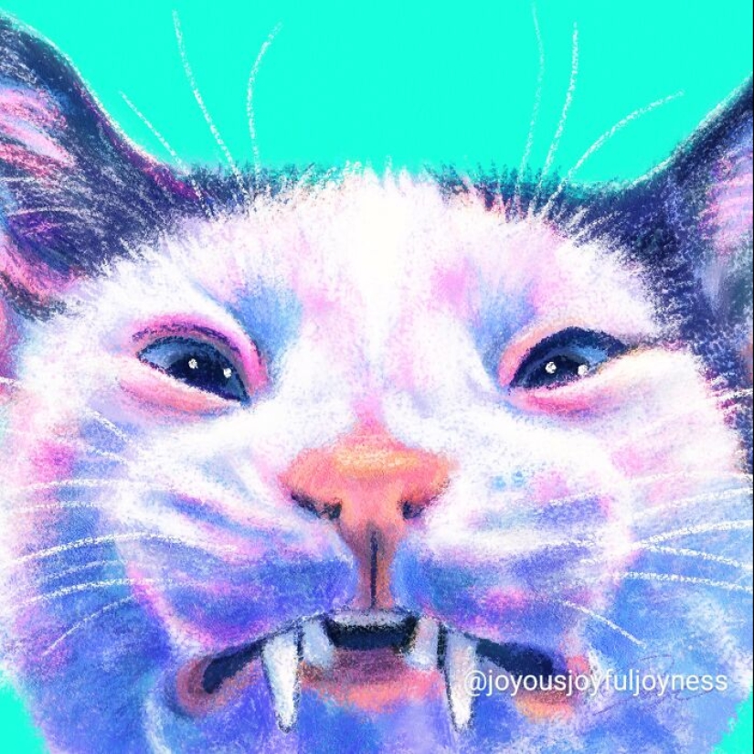 Mis 20 pinturas extravagantes de gatos en sus poses más divertidas Mis 20 pinturas extravagantes de gatos en sus poses más divertidas