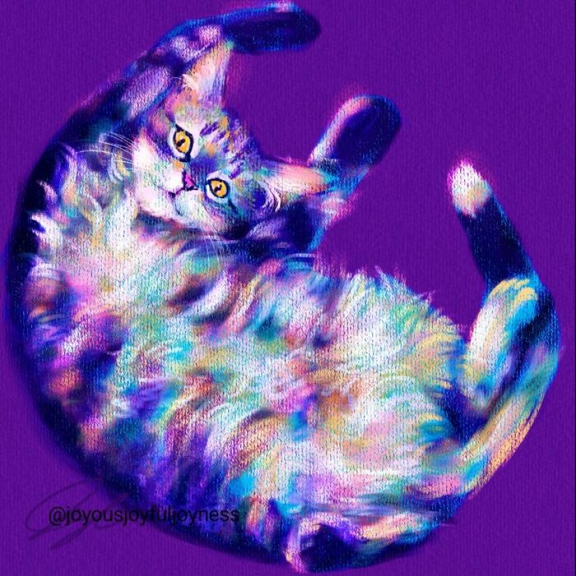 Mis 20 pinturas extravagantes de gatos en sus poses más divertidas Mis 20 pinturas extravagantes de gatos en sus poses más divertidas
