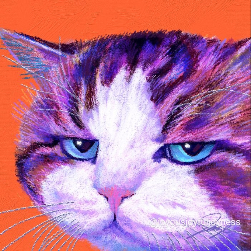 Mis 20 pinturas extravagantes de gatos en sus poses más divertidas Mis 20 pinturas extravagantes de gatos en sus poses más divertidas