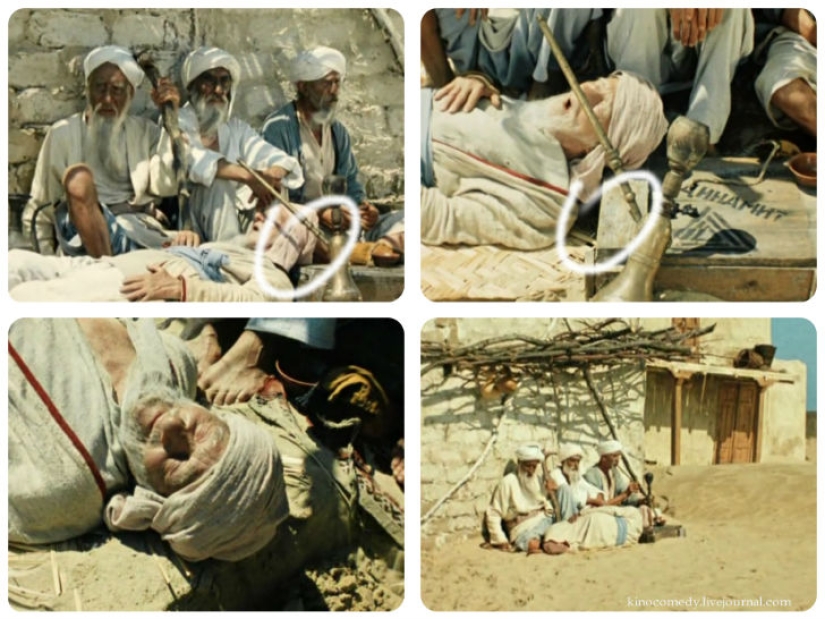 Movie bloopers in the film &quot;White Sun of the Desert&quot;