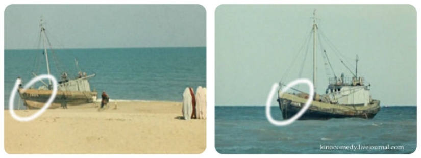 Movie bloopers in the film &quot;White Sun of the Desert&quot;