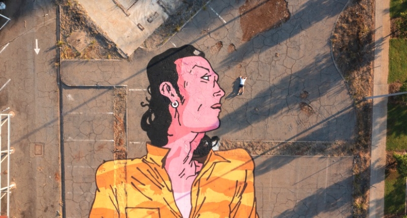 Murales gigantes en el suelo del australiano Kitt Bennett