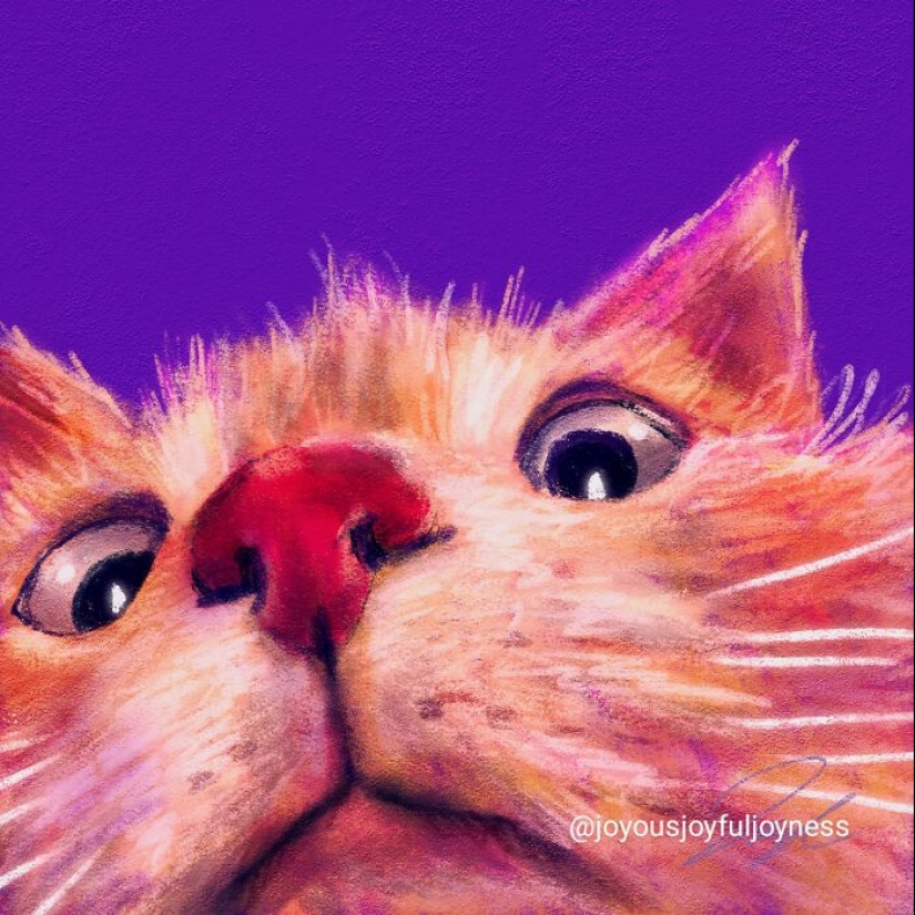 My 20 Whimsical Paintings Of Cats In Their Funniest Poses