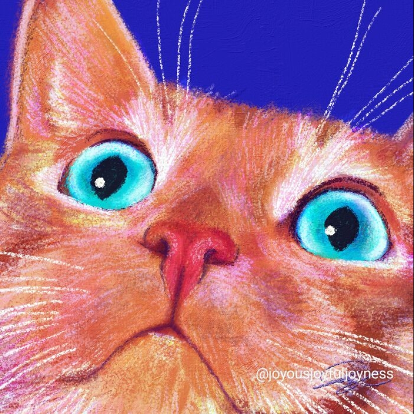 My 20 Whimsical Paintings Of Cats In Their Funniest Poses